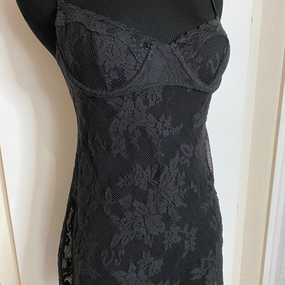 Y2K VS 2005 Black Stretchable Fishnet with Lace Teddy (S)